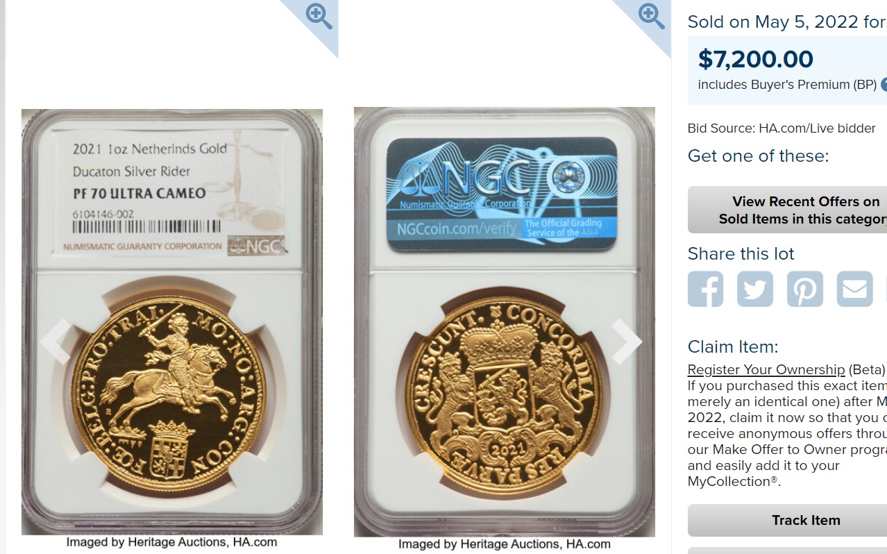 2024オランダ馬上の騎士シルバーライダーリストライク金貨【PF70UC