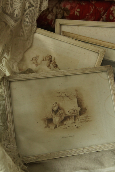 アンティークフレーム ガラス絵 ブグロー フランス 天使 20171101