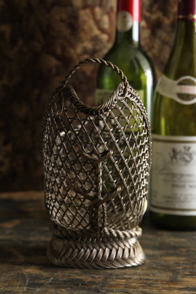 アンティークワイヤーワインバスケット ワインパニエ 銀線細工