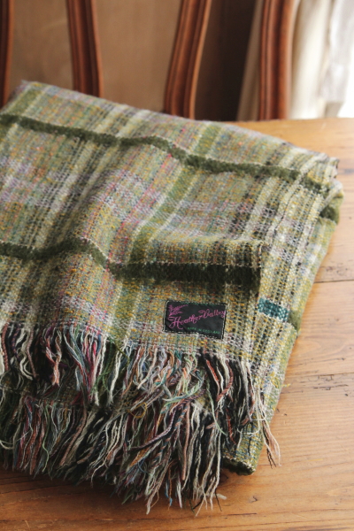 アンティークスコティッシュウールブランケット heather valley