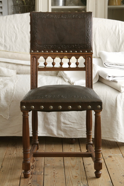 アンティークレザーチェア フランス アンリ2世 henri2 【Antiques