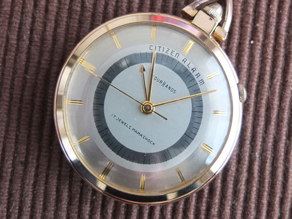シチズン アラーム 手巻き 懐中時計 フォーハンズ 美品 | アンティー