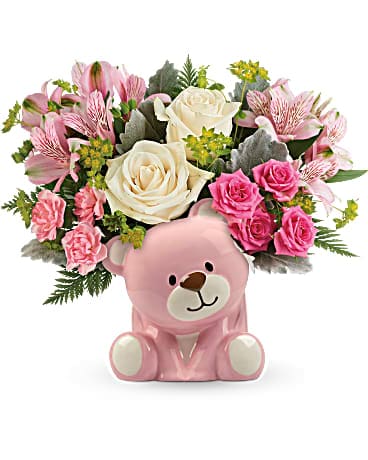 Teleflora's Precious Pink Bear Bouquet in Fresno CA - Chase Flower