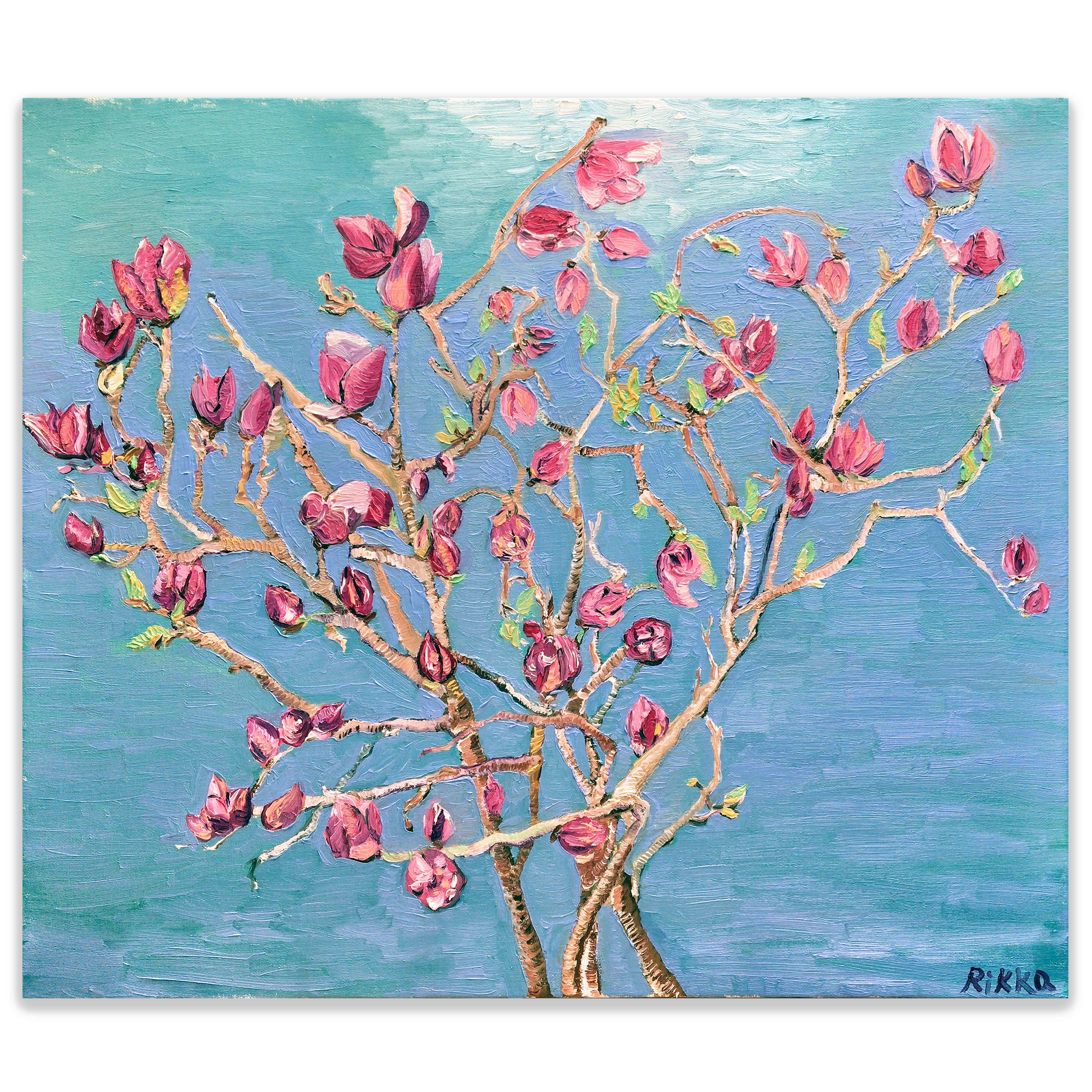 油彩画「木蓮のつぼみ」を描きました|芸術 絵画｜雨星立夏 Rikka