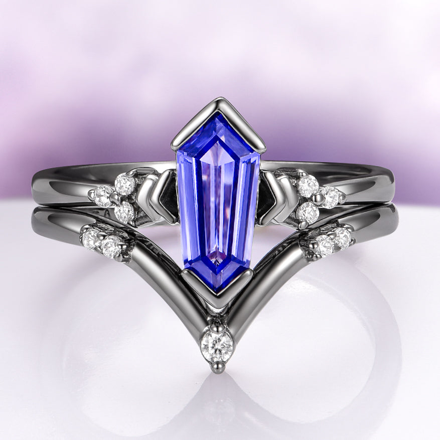 Orion Nebula™ & Tanzanite Couples Ring Set – Aquamarise