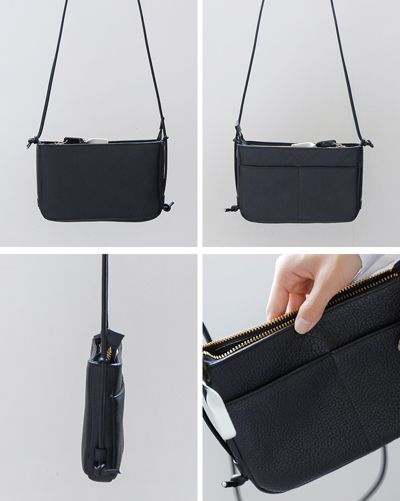 Sarah μ サラミュー 撥水加工 ステアレザー ミニショルダー バッグ bn