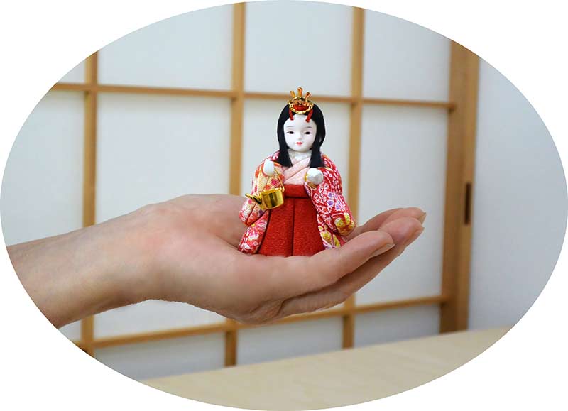 プリンセスひな人形 木目込み人形 手のひらサイズの雛人形 三人官女