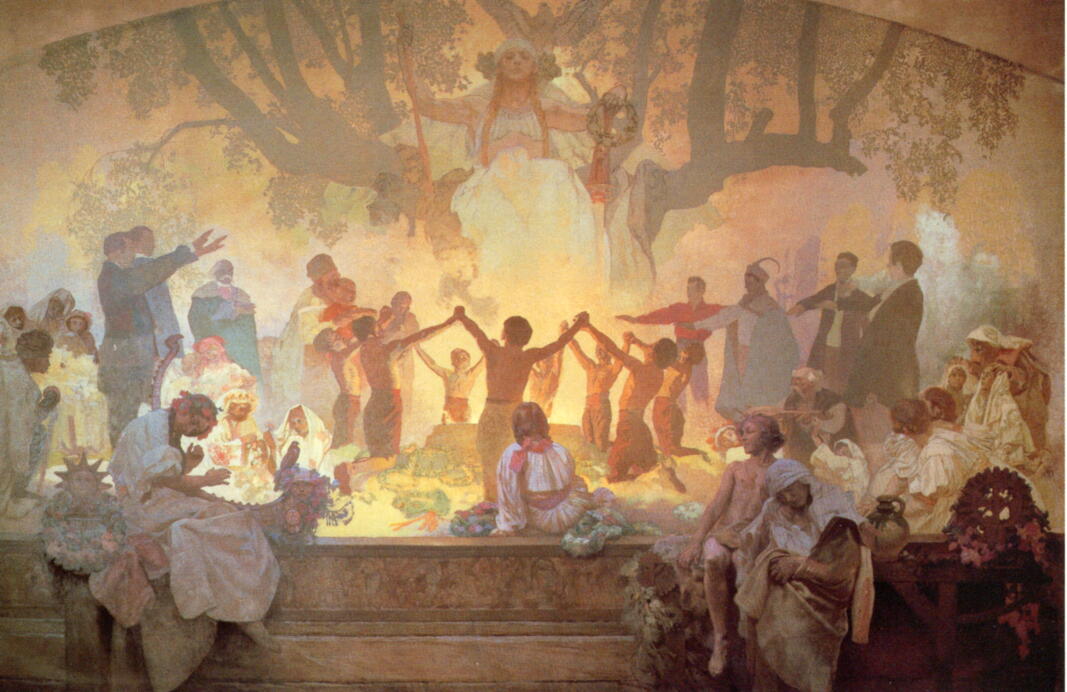 アルフォンス・ミュシャ、スラヴの収穫祭、希少な画集より