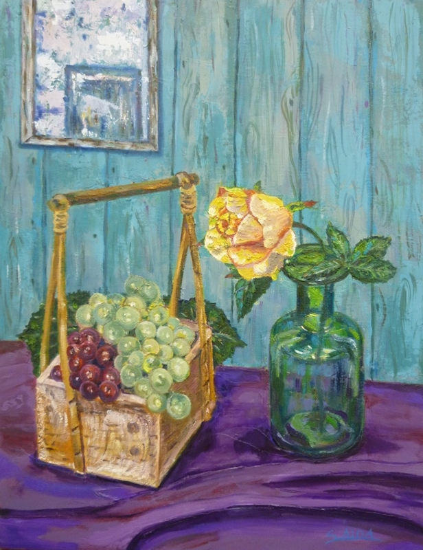 マルちゃんの静物油彩画・バックがすごい！