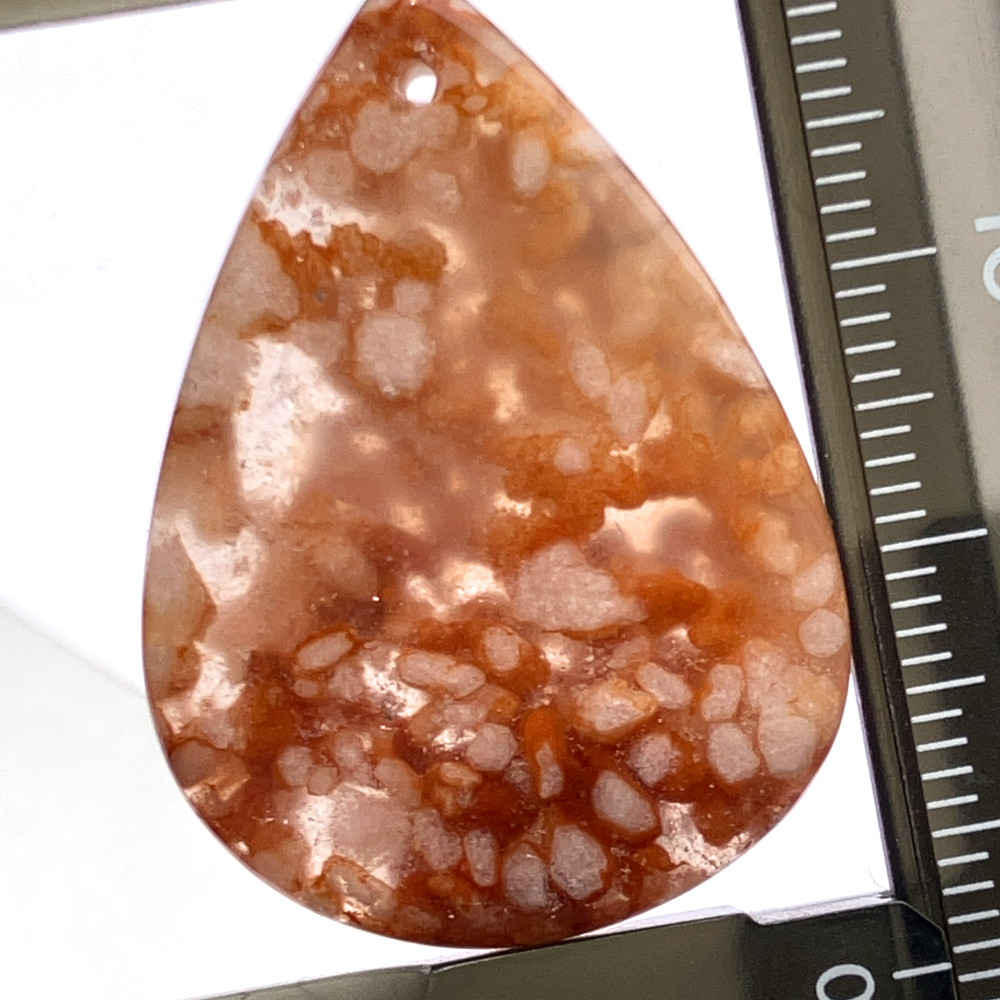 穴あき桜瑪瑙[292] 35x25mm 42Cts / 天然石ルース | Attic Natura