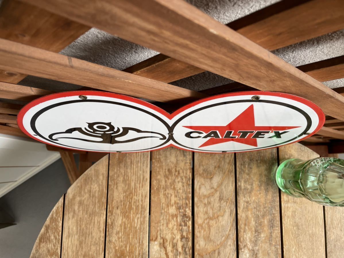 Yahoo!オークション - 昭和レトロ ホーロー 看板 CALTEX カルテックス