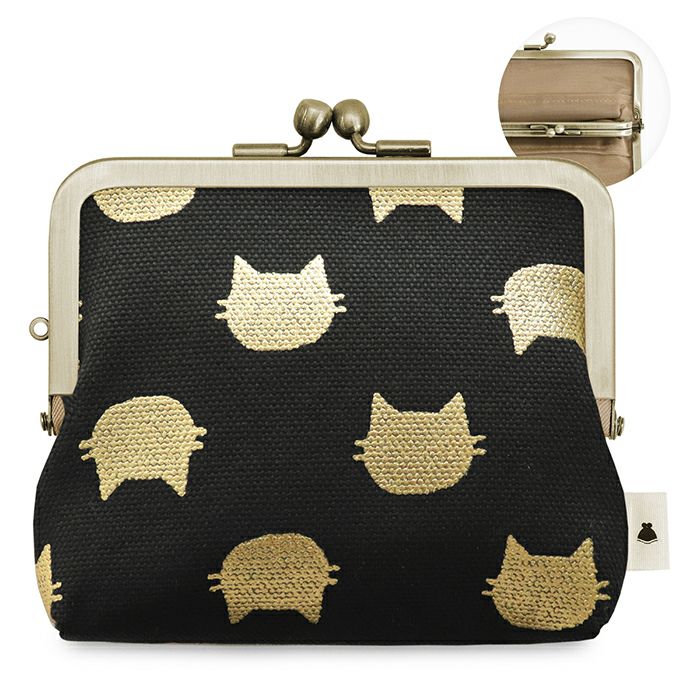 在庫商品】平親子がま口財布【帆布・綿布・デニム（アソート）】[M便 1