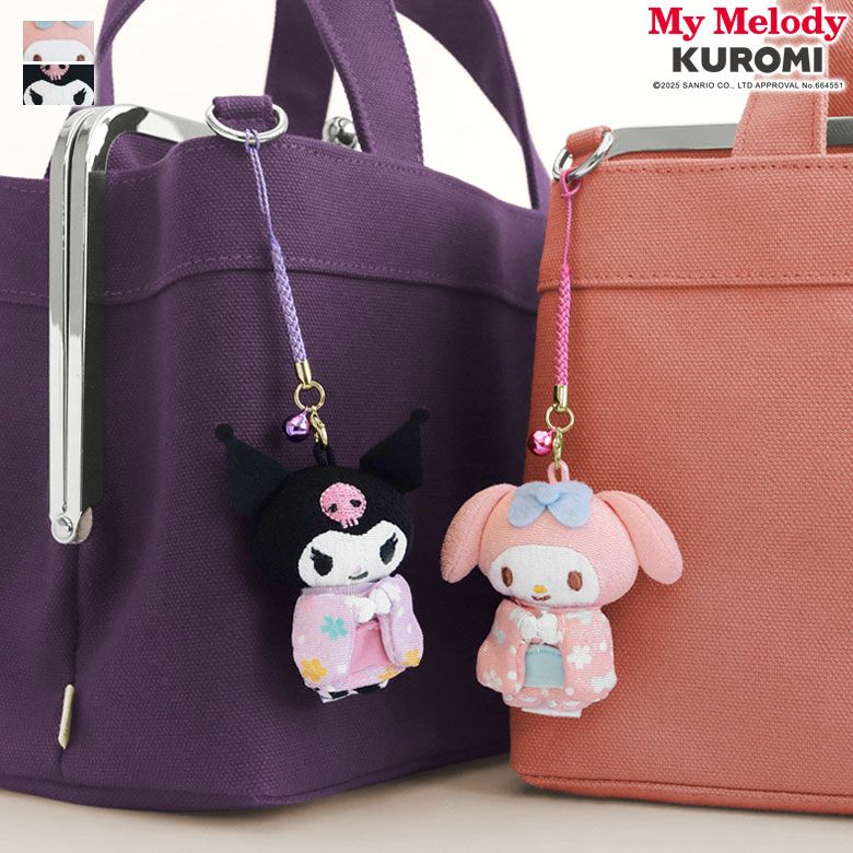 在庫商品】きもの根付けストラップ【マイメロディ＆クロミ】 | がま口