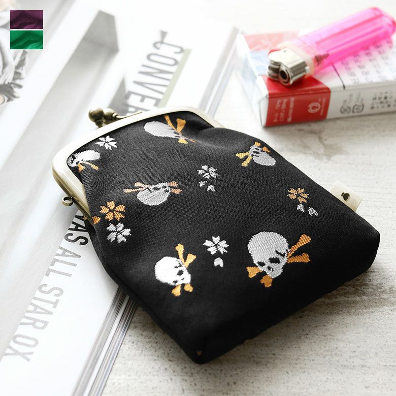 在庫商品】がま口シガレットケース【ドクロ金襴】 [M便 1/4] | がま口