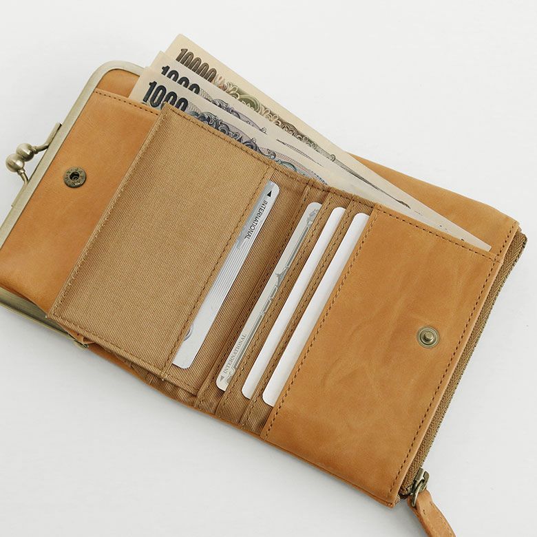 在庫商品】二つ折り袋がま口財布【X＿LEATHER WALLET(N)】 | がま口の