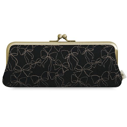 在庫商品】がま口KAKUメガネケース【リボン刺繍】 [M便 1/2] | がま口