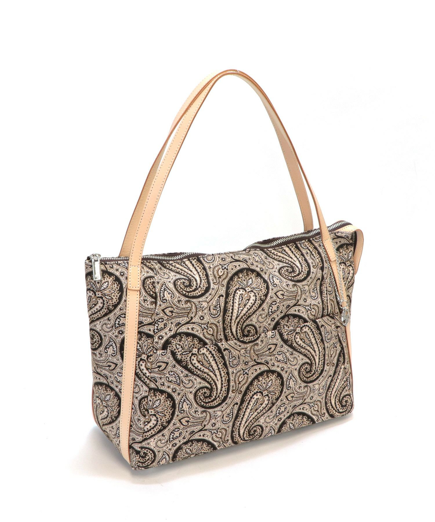 Bermosa]日本製 本革使用 ペイズリー柄トートバッグ | トートバッグ