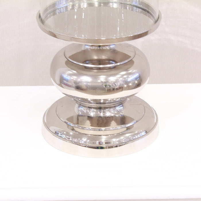 キャンドルホルダー シルバー×ガラス Lサイズ | ホームインテリア萬里