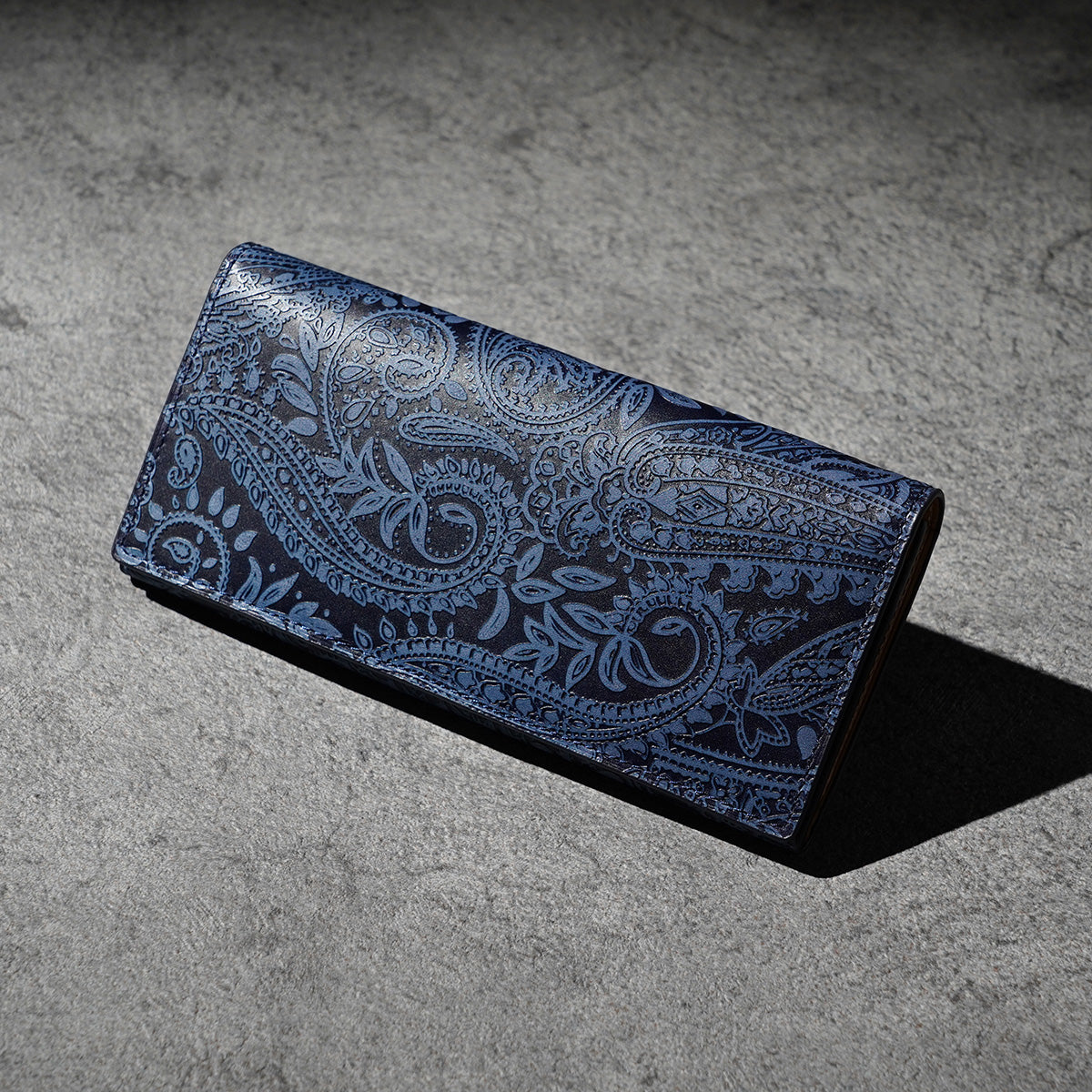 藍染め×ペイズリー 長財布 ZYS190
