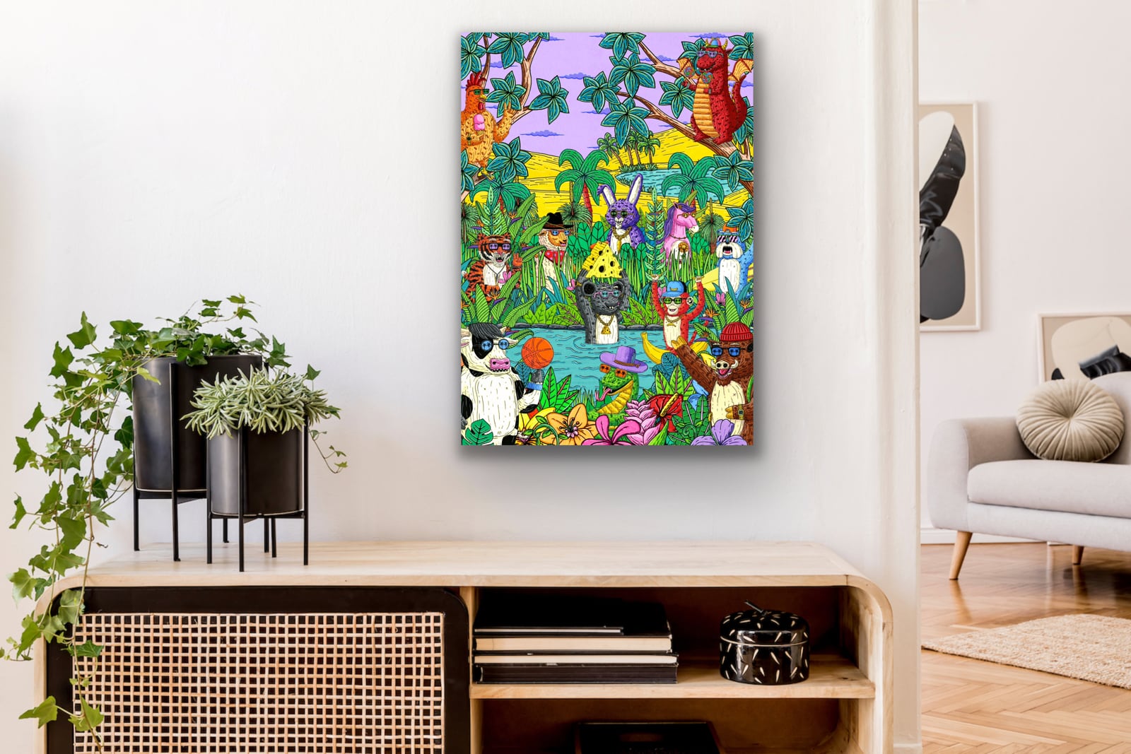 アートインテリア(キャンバス)/A-C-93-7050_Twelve Zodiac Friends in