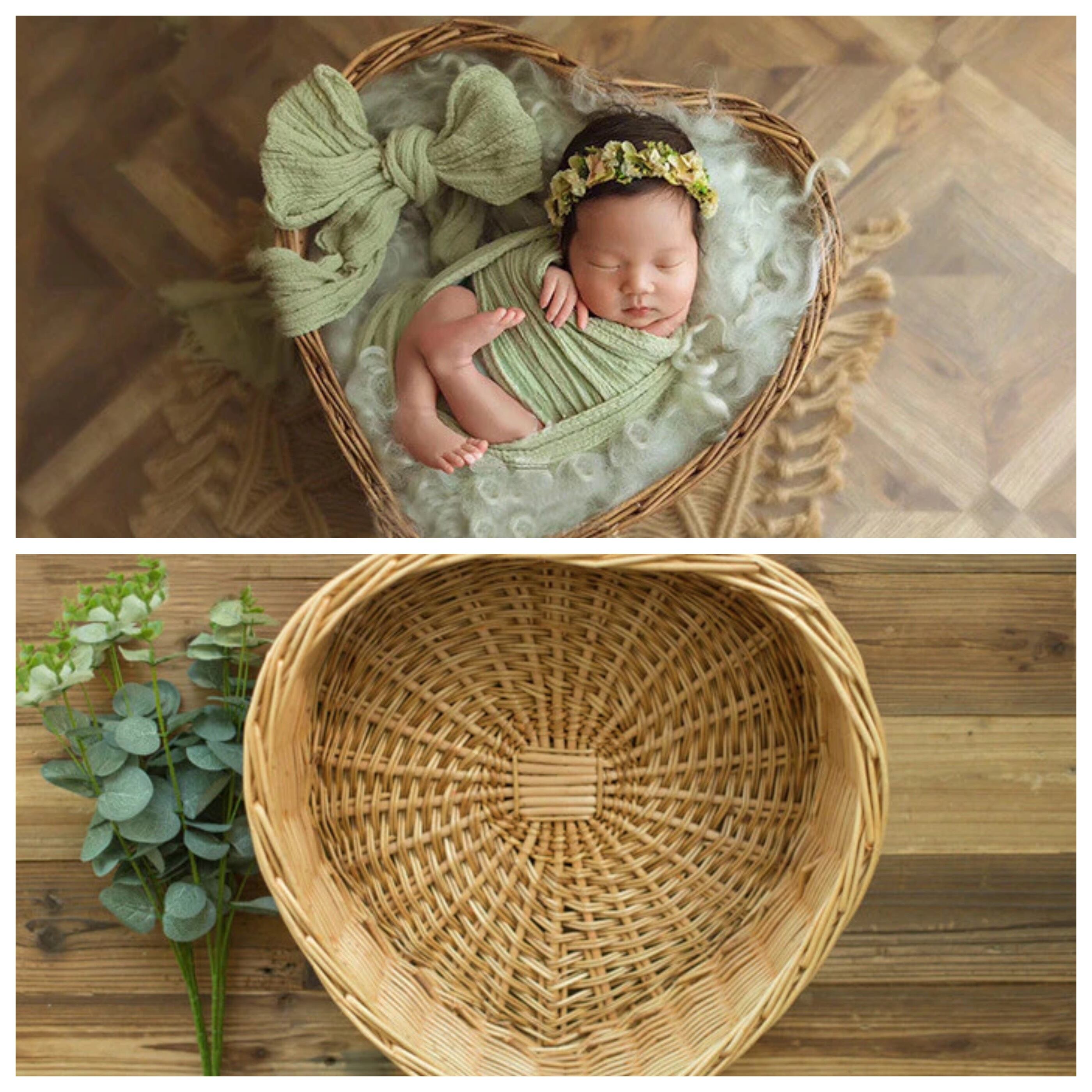 ハートバスケット/ナチュラルカラー | ニューボーンフォトグッズ専門店