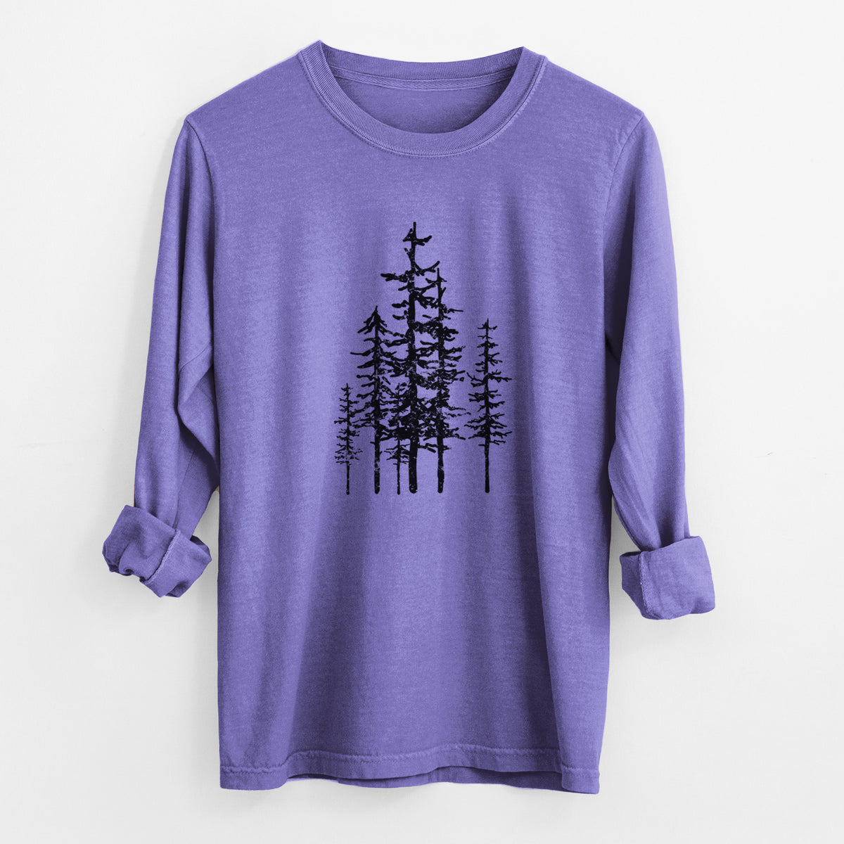 Evergreen Trees - Unisex Comfort Colors 100% Cotton Long Sleeve
