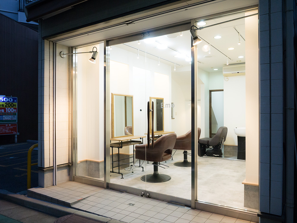 開業実績：6坪／セット2面／シャンプー1台の美容室事例 (No.20001A