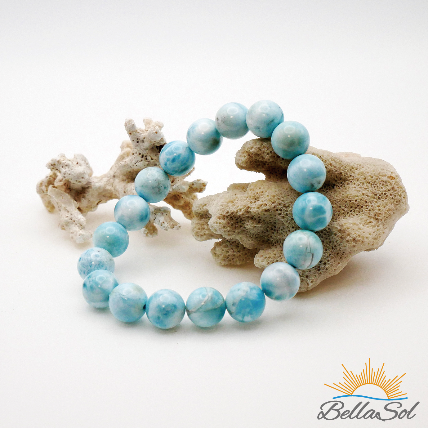 ラリマー ブレスレット 愛と調和ドミニカ共和国産10.5mmラリマー ※一点