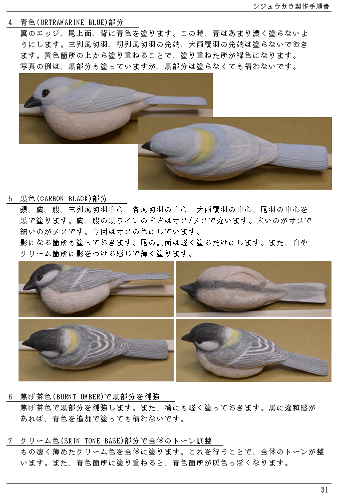 バードカービングシジュウカラオス、メス