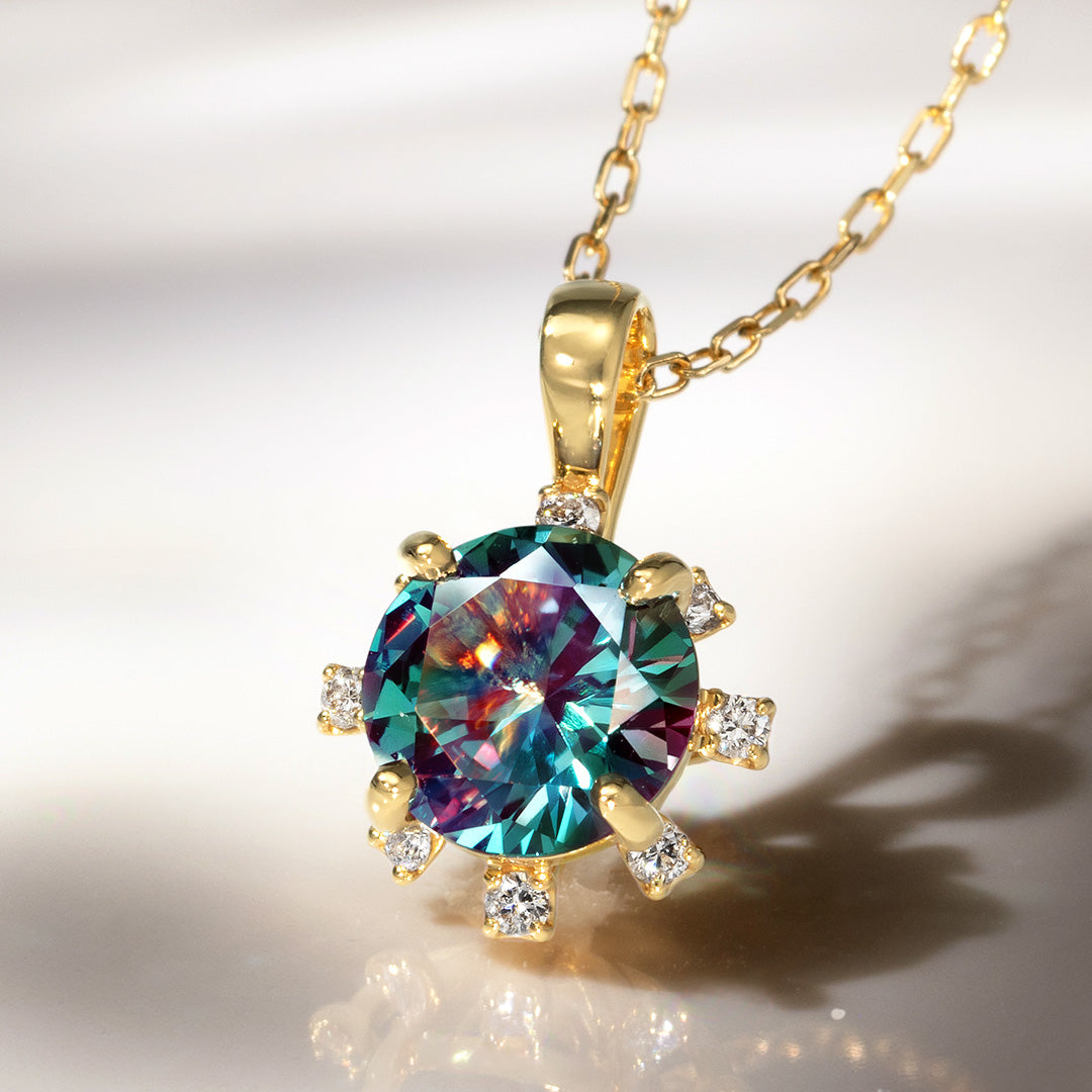 ビズー公式】アレキサンドライト(ラボグロウン) K18/PTペンダント