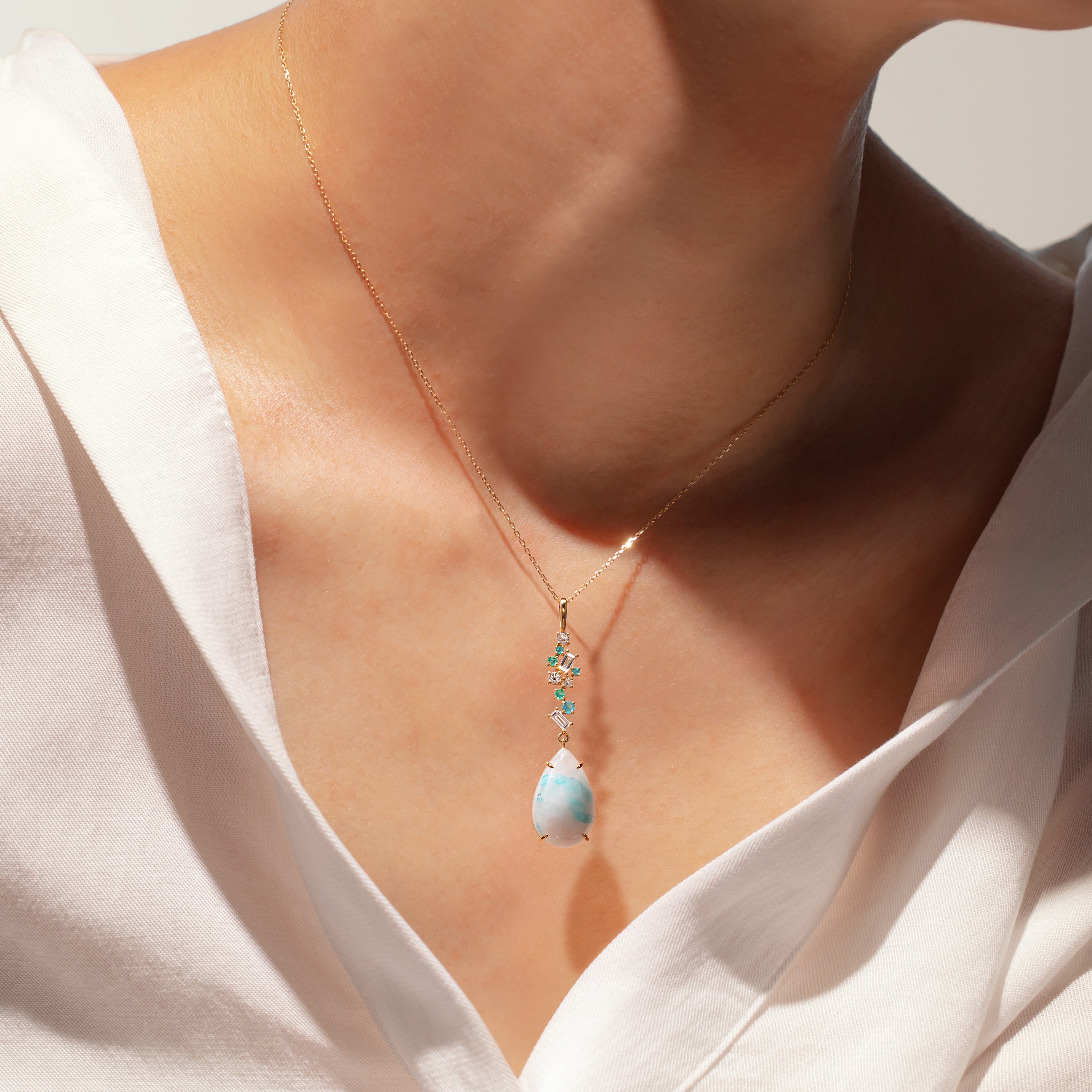 店舗限定】パライバインクォーツ×K18イエローゴールドペンダントトップ