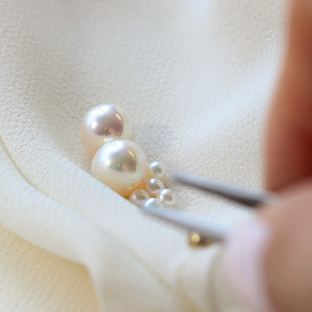 ビズー公式】 アコヤ真珠 ベビーパール 伊勢志摩産 Pt900 K18(18金) YG