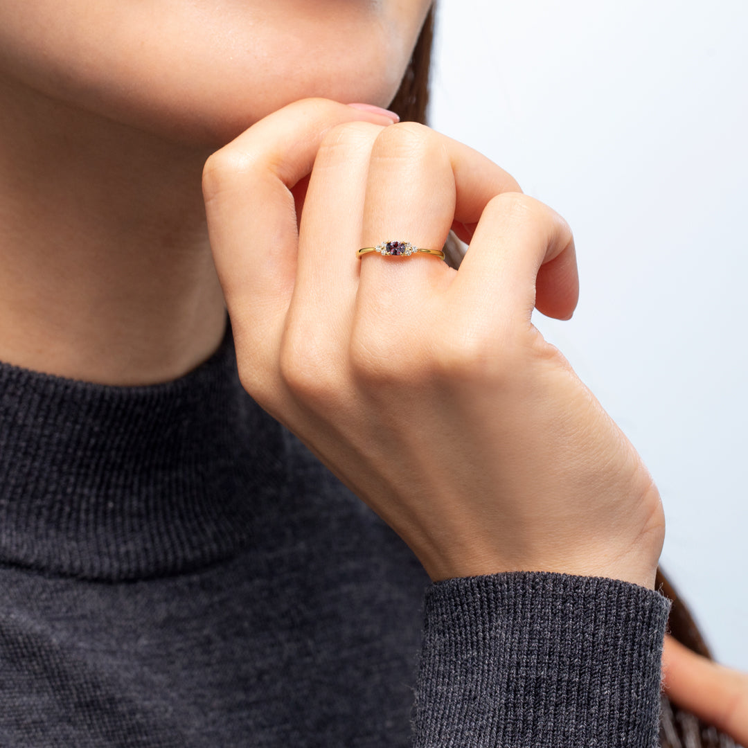 ビズー公式】ベキリーブルーガーネット ダイヤモンド K18(18金) リング