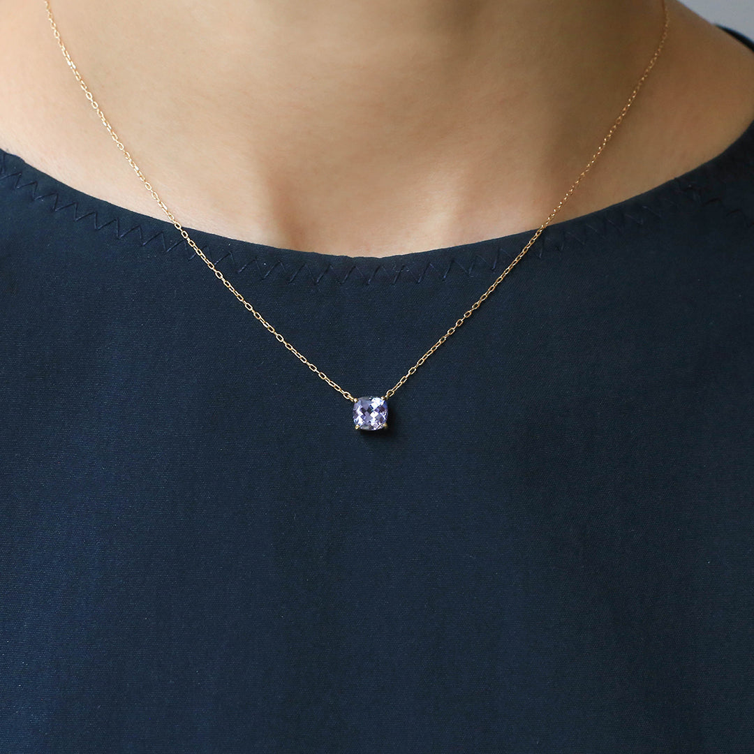 ビズー公式】タンザナイト(ラベンダーカラー) K18(18金)/PTネックレス