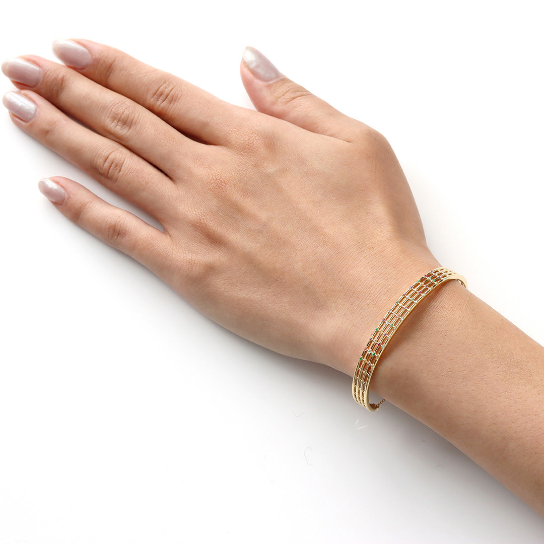 ビズー公式】マルチカラージュエル K18/K10バングル・エマドット| 希少