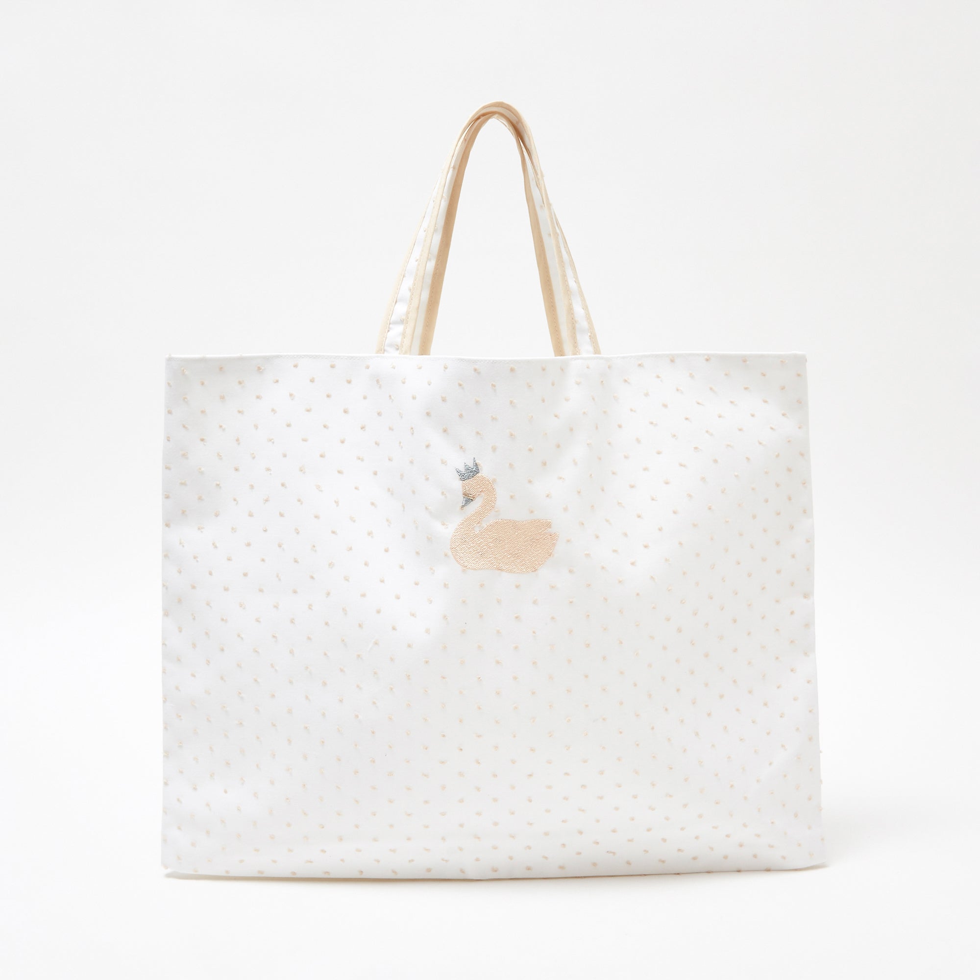 スワン刺繍のレッスンバッグ/ミルクホワイト – bojji 公式