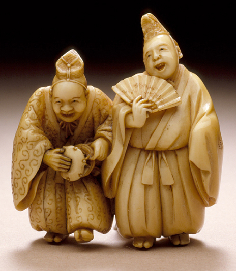 時代【 玉山 】造 細密彫刻 天然素材 牙 根付 からくり顔 僧侶他8体