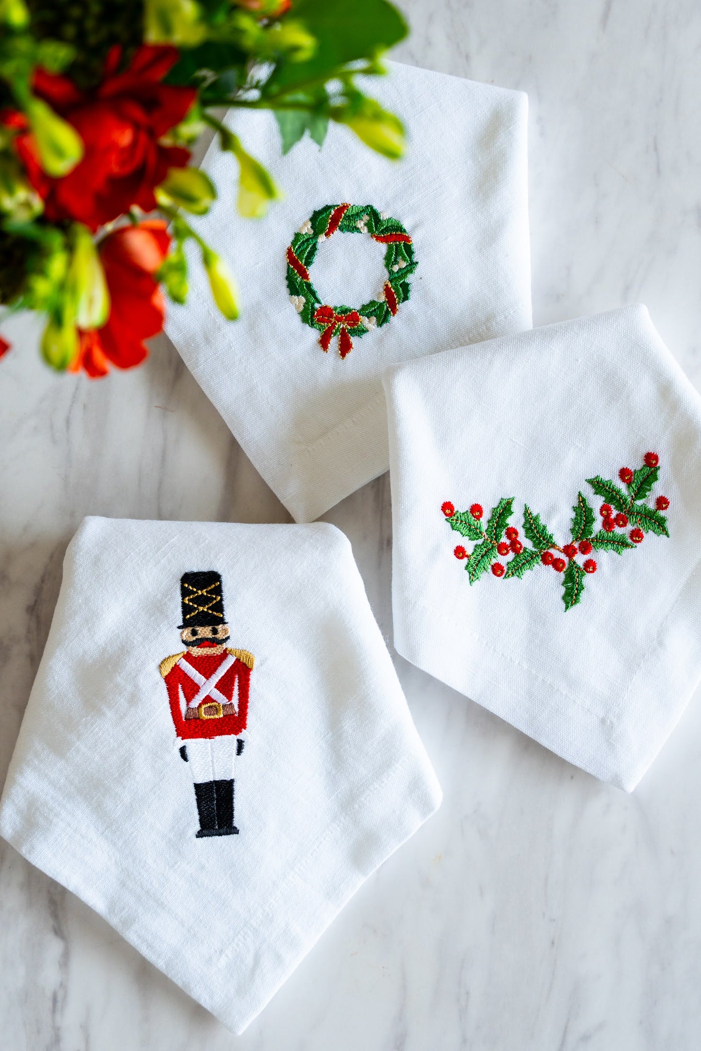 ナッツクラッカー 刺繍ナプキン – Blooming Home