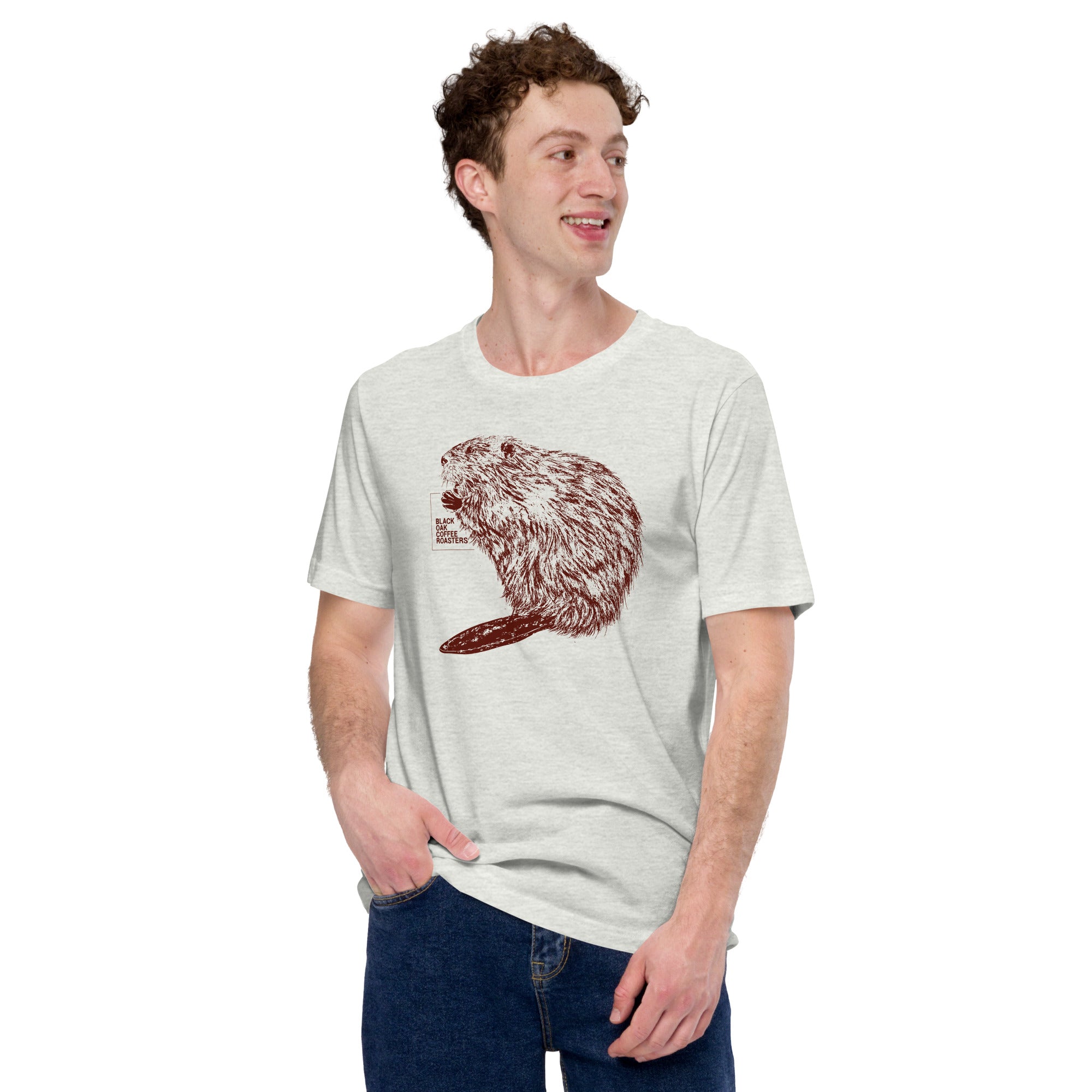 Beaver T-Shirt - Community + Coffee + Conservation – Black Oak