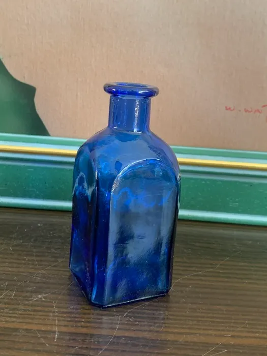 SOLDOUT-フランス 50s コバルトブルー ガラス ボトル ヴィンテージ