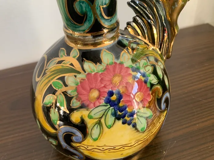 SOLDOUT-ベルギー 50s 鹿 ゴールド 花瓶 陶器 フラワーベース