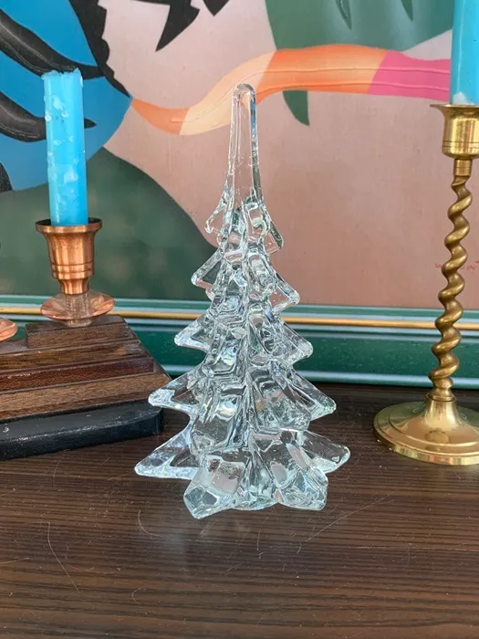 フランス 70s クリスマスツリー ガラス 置物 ヴィンテージ オブジェ