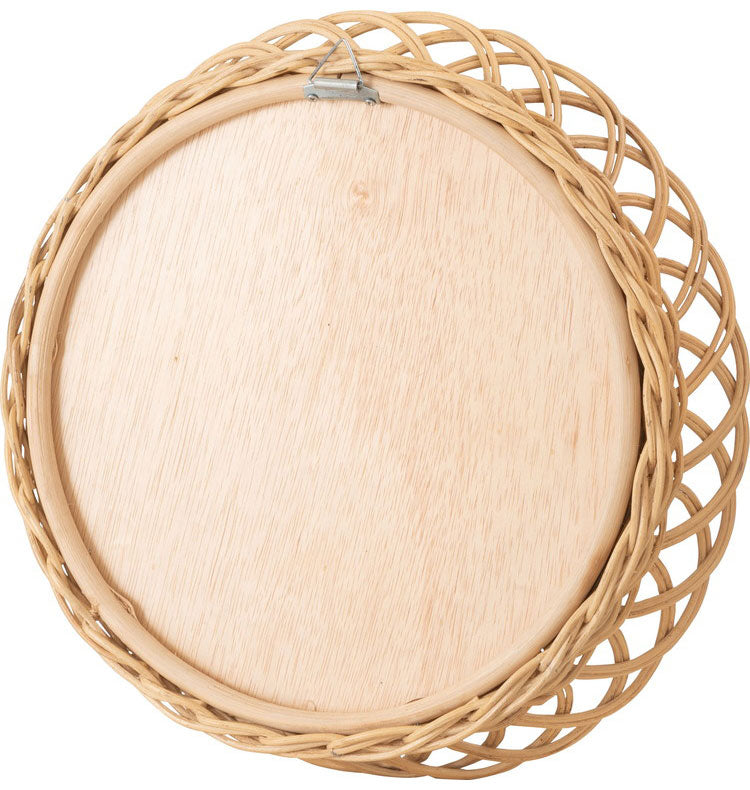 ラタンミラー ミラー 鏡 姿見 壁掛け ウォールミラー 丸型 円型 ラタン