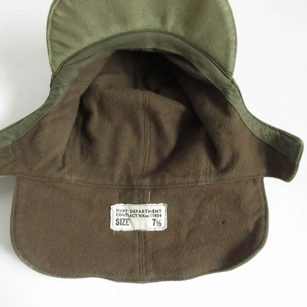 40s-50s USA製 実物 米軍 US NAVY N-1 デッキキャップ 7-1/2 大きい