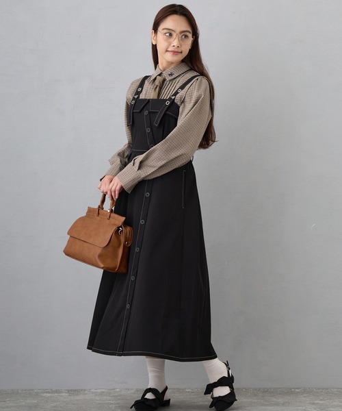 NICOLE CLUB（ニコル クラブ）の「ボタンデザインジャンパースカート