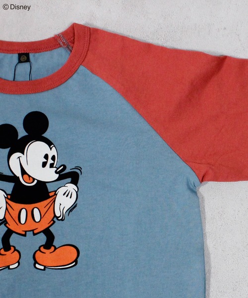セール】【Disney】ミッキーマウスラグランロンT（Tシャツ/カットソー