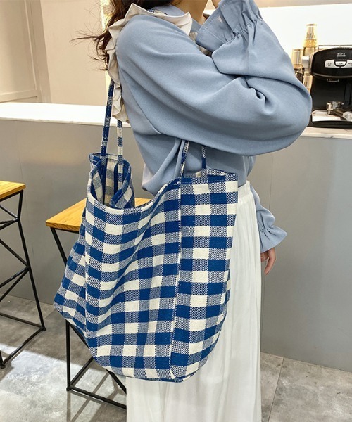 セール】チェック柄トートバッグ（トートバッグ）｜yuue' ( wear