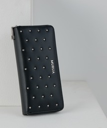 ウォレット ファスナー スタッズ 長財布 ラウンド」に該当する
