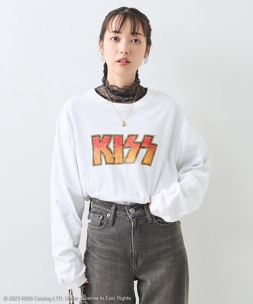 セール】KISS ロゴ ロンT / ロックTシャツ / バンドTシャツ（T
