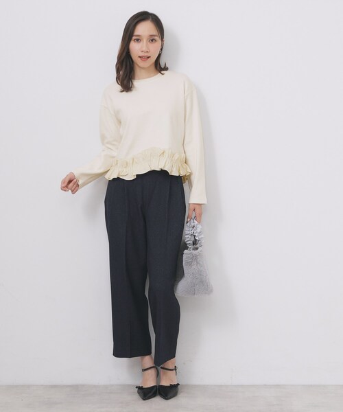 セール】フリルドッキングトップス【洗濯機OK】（Tシャツ/カットソー